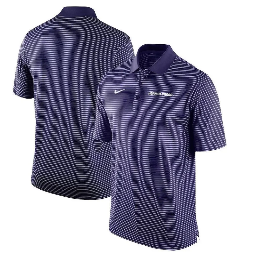 Nike TCU Horned Frogs Stadium Stripe Performance Team Polo Purple 2XL